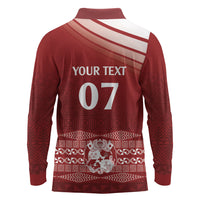 Mate Ma'a Tonga Custom Long Sleeve Polo Shirt Basic Ngatu Kupesi Motif LT7 - Polynesian Pride