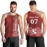 Mate Ma'a Tonga Custom Men Tank Top Basic Ngatu Kupesi Motif LT7 - Polynesian Pride