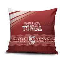 Mate Ma'a Tonga Pillow Cover Basic Ngatu Kupesi Motif LT7 Red - Polynesian Pride