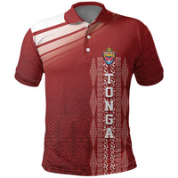 Mate Ma'a Tonga Custom Polo Shirt Basic Ngatu Kupesi Motif LT7 Red - Polynesian Pride