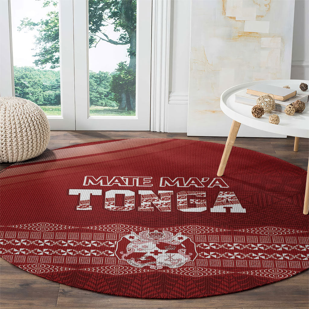 Mate Ma'a Tonga Round Carpet Basic Ngatu Kupesi Motif LT7 - Polynesian Pride