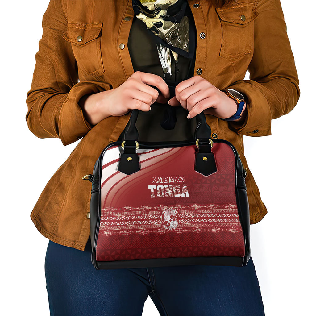 Mate Ma'a Tonga Shoulder Handbag Basic Ngatu Kupesi Motif LT7 - Polynesian Pride