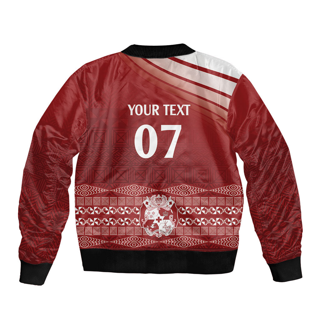 Mate Ma'a Tonga Custom Sleeve Zip Bomber Jacket Basic Ngatu Kupesi Motif LT7 - Polynesian Pride