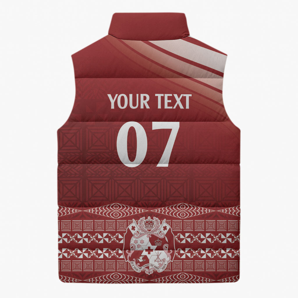 Mate Ma'a Tonga Custom Sleeveless Puffer Jacket Basic Ngatu Kupesi Motif LT7 - Polynesian Pride
