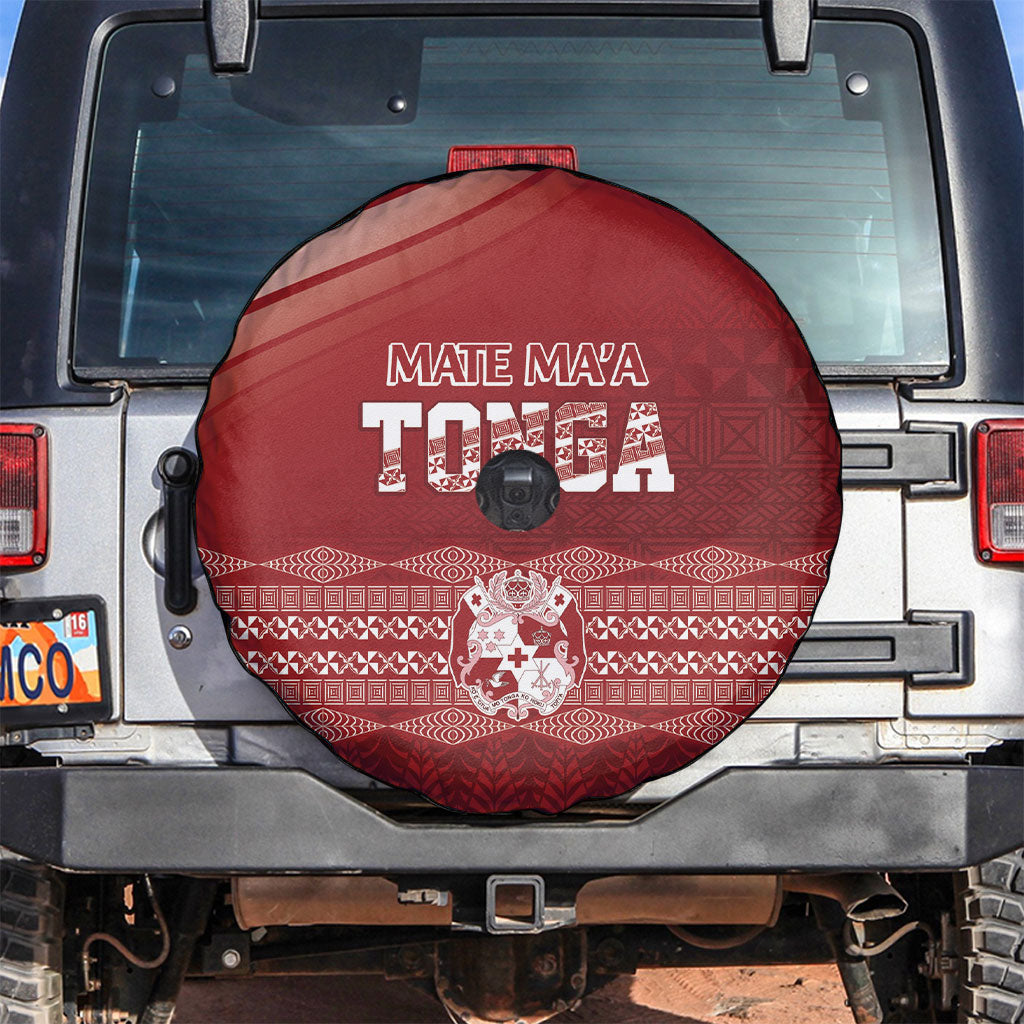 Mate Ma'a Tonga Spare Tire Cover Basic Ngatu Kupesi Motif LT7 Red - Polynesian Pride