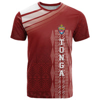 Mate Ma'a Tonga Custom T Shirt Basic Ngatu Kupesi Motif LT7 Red - Polynesian Pride
