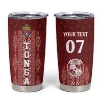 Mate Ma'a Tonga Custom Tumbler Cup Basic Ngatu Kupesi Motif LT7 Red - Polynesian Pride