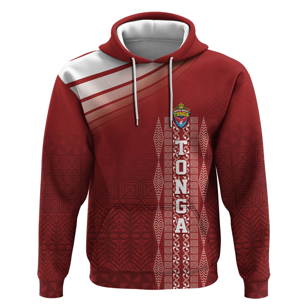 Mate Ma'a Tonga Custom Zip Hoodie Basic Ngatu Kupesi Motif LT7 Pullover Hoodie Red - Polynesian Pride