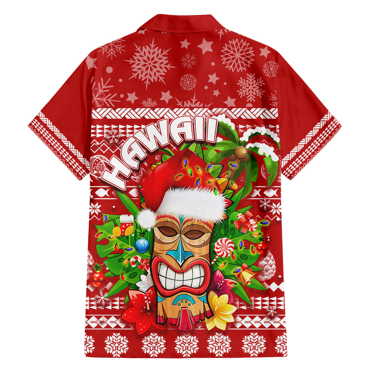 Hawaii Tiki Christmas Family Matching Summer Maxi Dress and Hawaiian Shirt Mele Kalikimaka LT7 - Polynesian Pride