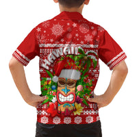 Hawaii Tiki Christmas Family Matching Tank Maxi Dress and Hawaiian Shirt Mele Kalikimaka LT7 - Polynesian Pride