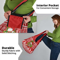 Hawaii Tiki Christmas Grocery Bag Mele Kalikimaka