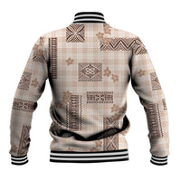 Hawaiian Quilt Tapa On Beige Palaka Motifs Baseball Jacket LT7 - Polynesian Pride