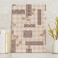 Hawaiian Quilt Tapa On Beige Palaka Motifs Canvas Wall Art