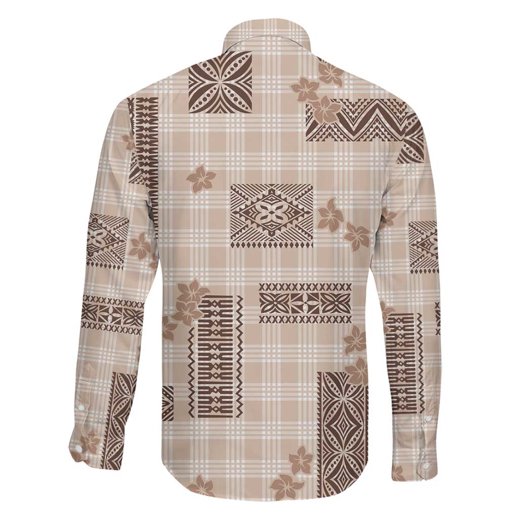 Hawaiian Quilt Tapa On Beige Palaka Motifs Family Matching Summer Maxi Dress and Hawaiian Shirt LT7 - Polynesian Pride