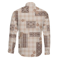 Hawaiian Quilt Tapa On Beige Palaka Motifs Family Matching Tank Maxi Dress and Hawaiian Shirt LT7 - Polynesian Pride