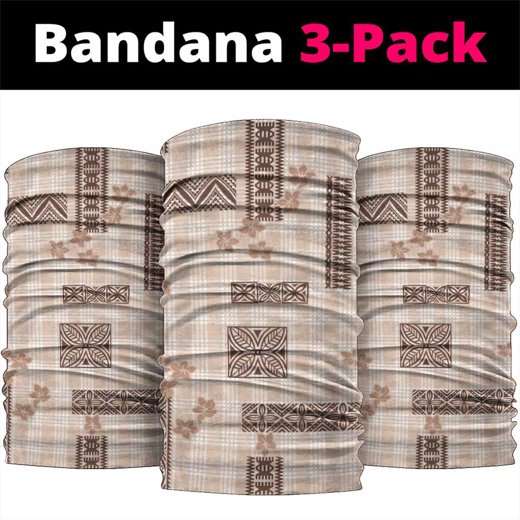 Hawaiian Quilt Tapa On Beige Palaka Motifs Neck Gaiter
