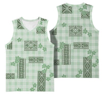 Hawaiian Quilt Tapa On Pastel Mint Palaka Motifs Basketball Jersey