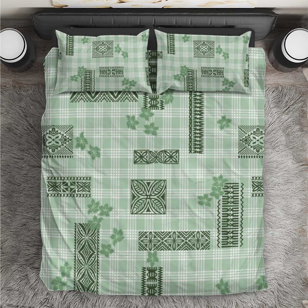Hawaiian Quilt Tapa On Pastel Mint Palaka Motifs Bedding Set LT7 Mint - Polynesian Pride