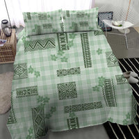 Hawaiian Quilt Tapa On Pastel Mint Palaka Motifs Bedding Set LT7 - Polynesian Pride
