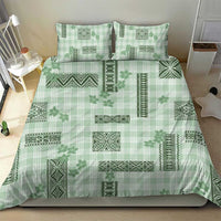 Hawaiian Quilt Tapa On Pastel Mint Palaka Motifs Bedding Set LT7 - Polynesian Pride