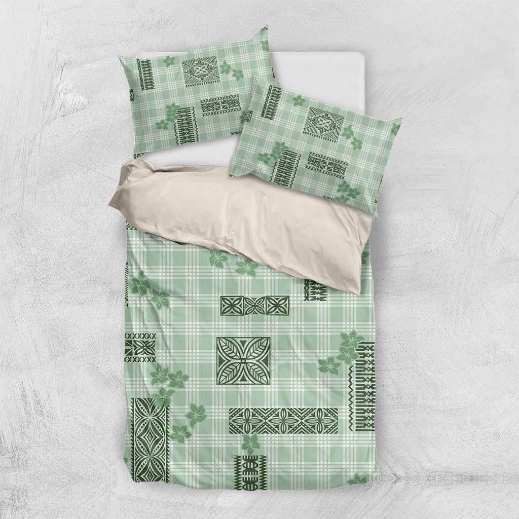 Hawaiian Quilt Tapa On Pastel Mint Palaka Motifs Bedding Set LT7 US Twin 172cm x 218cm Mint - Polynesian Pride