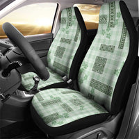 Hawaiian Quilt Tapa On Pastel Mint Palaka Motifs Car Seat Cover