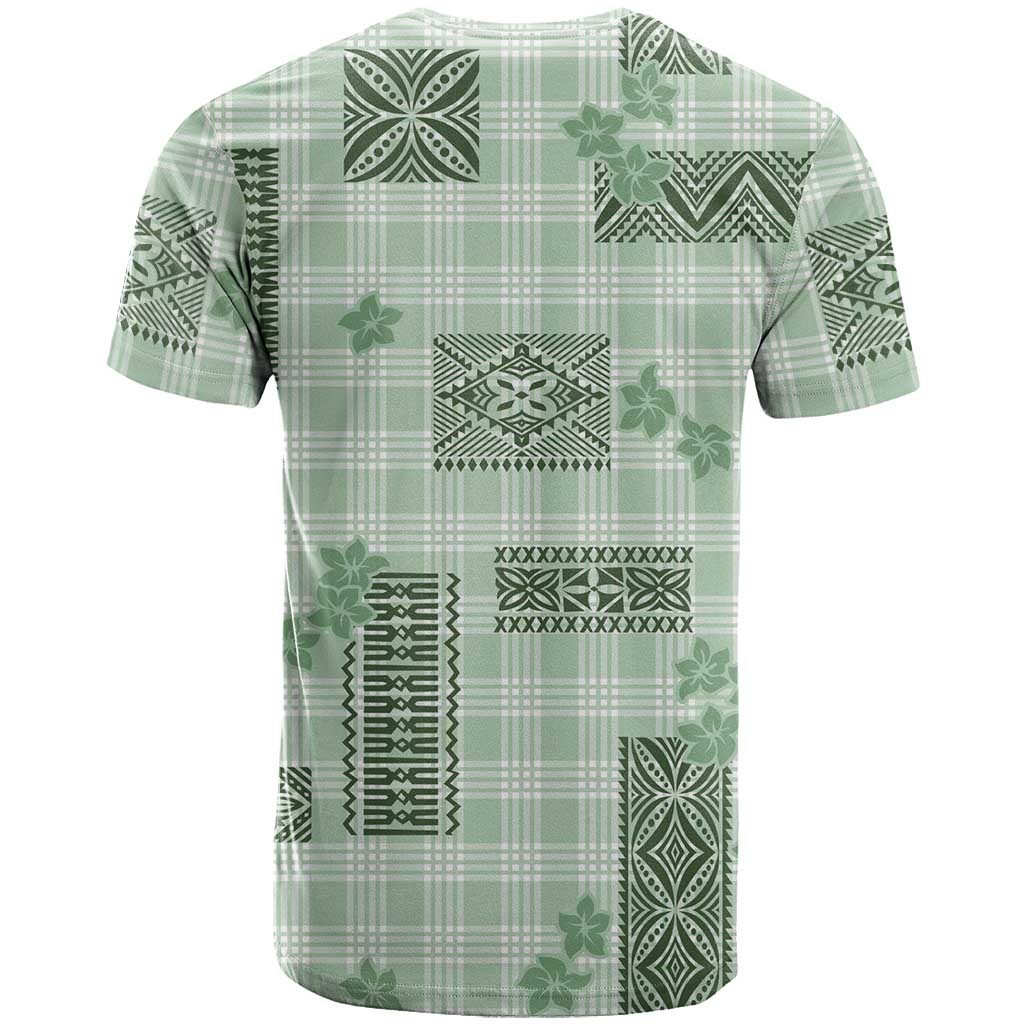 Hawaiian Quilt Tapa On Pastel Mint Palaka Motifs T Shirt
