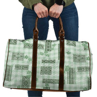 Hawaiian Quilt Tapa On Pastel Mint Palaka Motifs Travel Bag