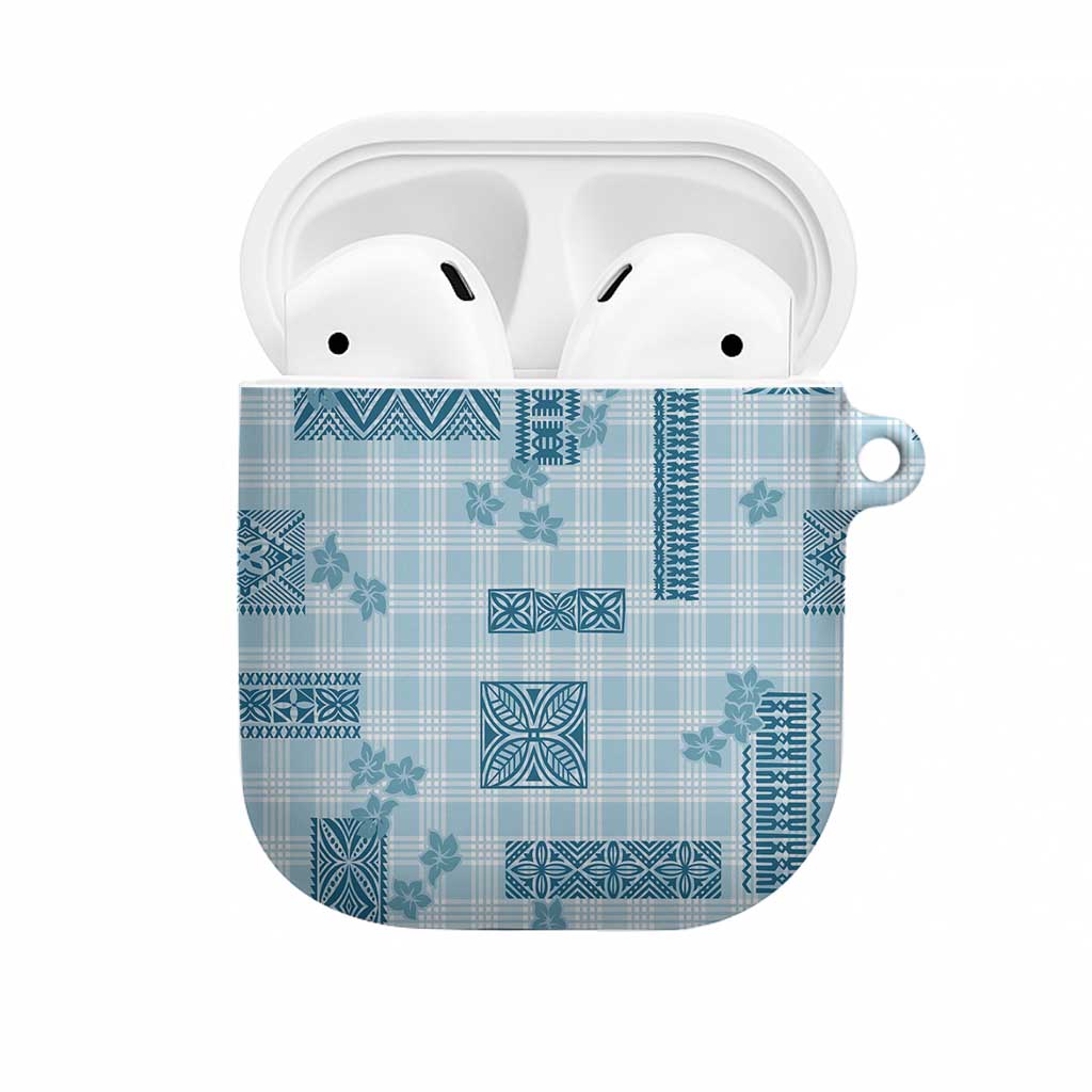 Hawaiian Quilt Tapa On Cold Blue Palaka Motifs AirPods Case