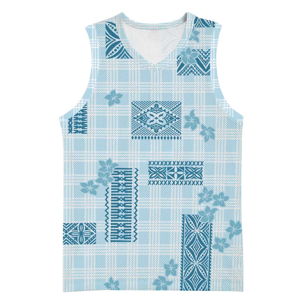 Hawaiian Quilt Tapa On Cold Blue Palaka Motifs Basketball Jersey