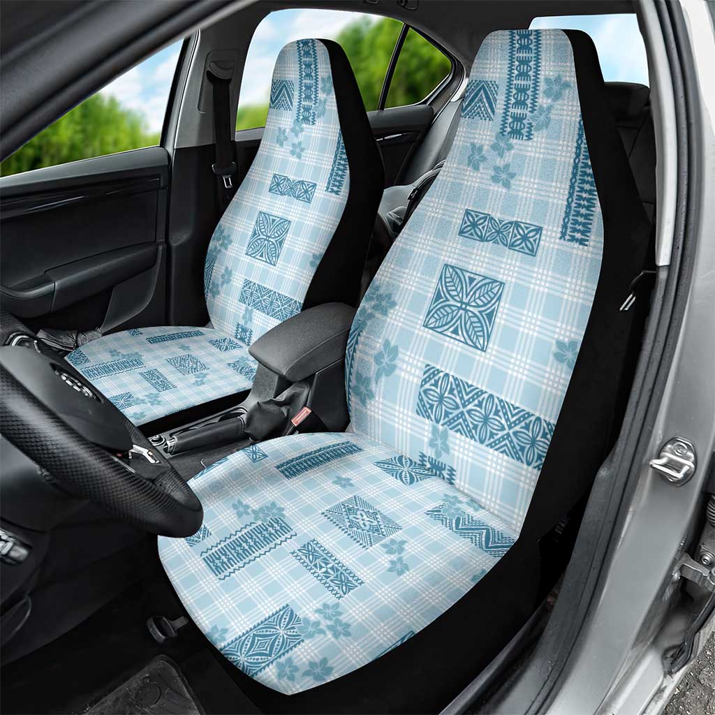 Hawaiian Quilt Tapa On Cold Blue Palaka Motifs Car Seat Cover