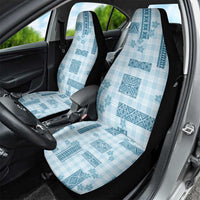Hawaiian Quilt Tapa On Cold Blue Palaka Motifs Car Seat Cover