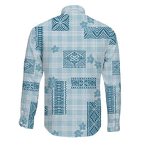 Hawaiian Quilt Tapa On Cold Blue Palaka Motifs Family Matching Mermaid Dress and Hawaiian Shirt LT7 - Polynesian Pride
