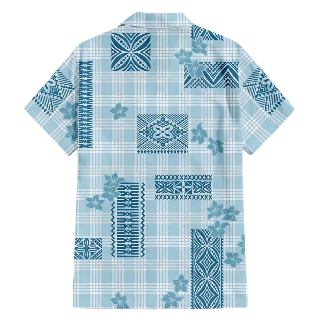 Hawaiian Quilt Tapa On Cold Blue Palaka Motifs Family Matching Tank Maxi Dress and Hawaiian Shirt LT7 - Polynesian Pride