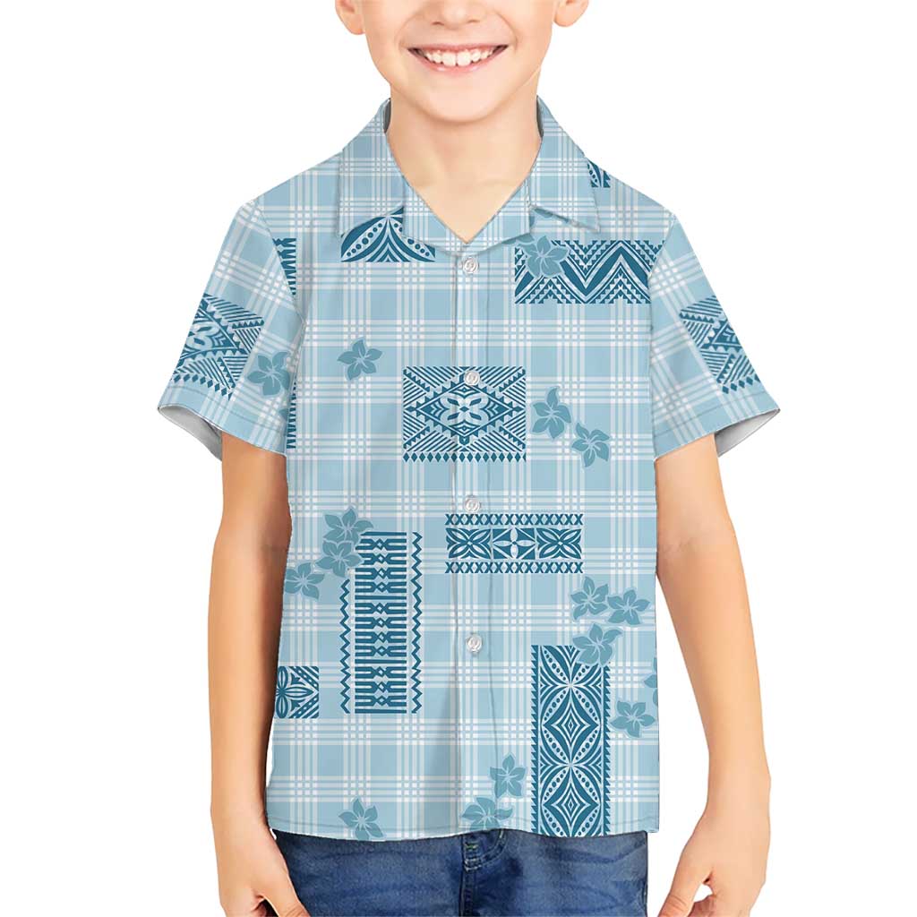 Hawaiian Quilt Tapa On Cold Blue Palaka Motifs Hawaiian Shirt