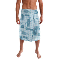 Hawaiian Quilt Tapa On Cold Blue Palaka Motifs Lavalava LT7 Azure - Polynesian Pride