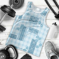 Hawaiian Quilt Tapa On Cold Blue Palaka Motifs Men Tank Top