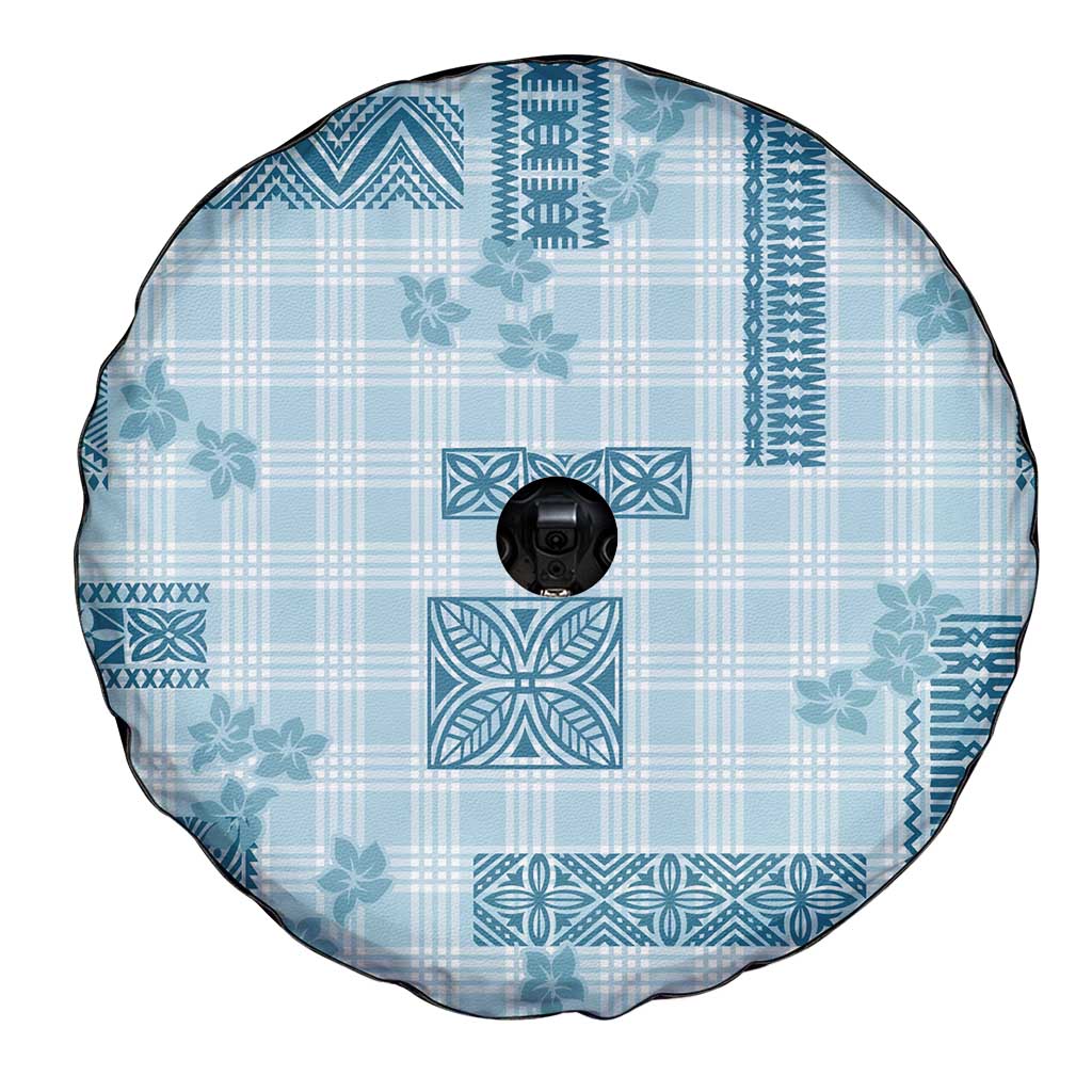 Hawaiian Quilt Tapa On Cold Blue Palaka Motifs Spare Tire Cover