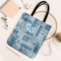 Hawaiian Quilt Tapa On Cold Blue Palaka Motifs Tote Bag