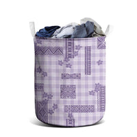 Hawaiian Quilt Tapa On Lilac Palaka Motifs Laundry Basket