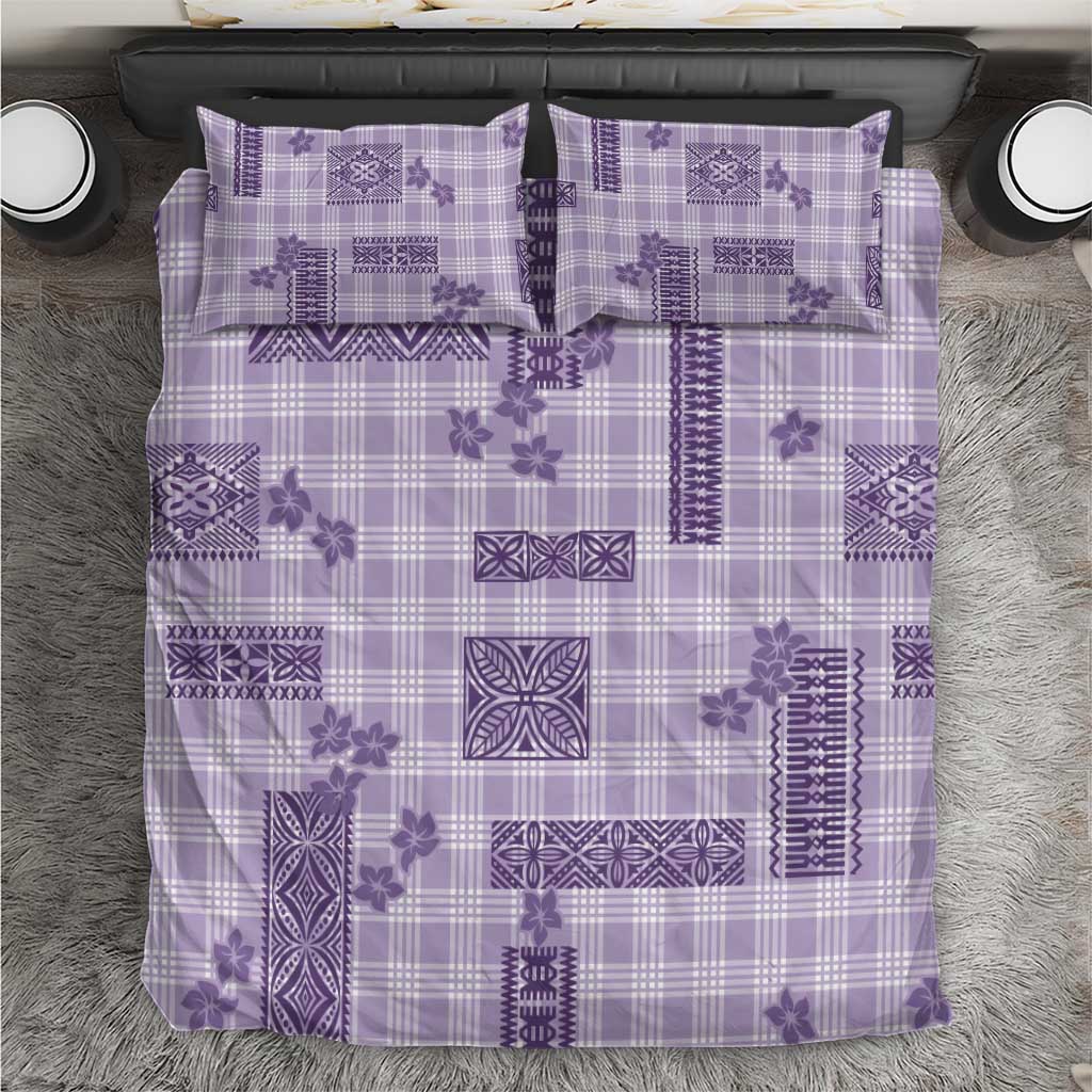 Hawaiian Quilt Tapa On Lilac Palaka Motifs Bedding Set LT7 Lilac - Polynesian Pride