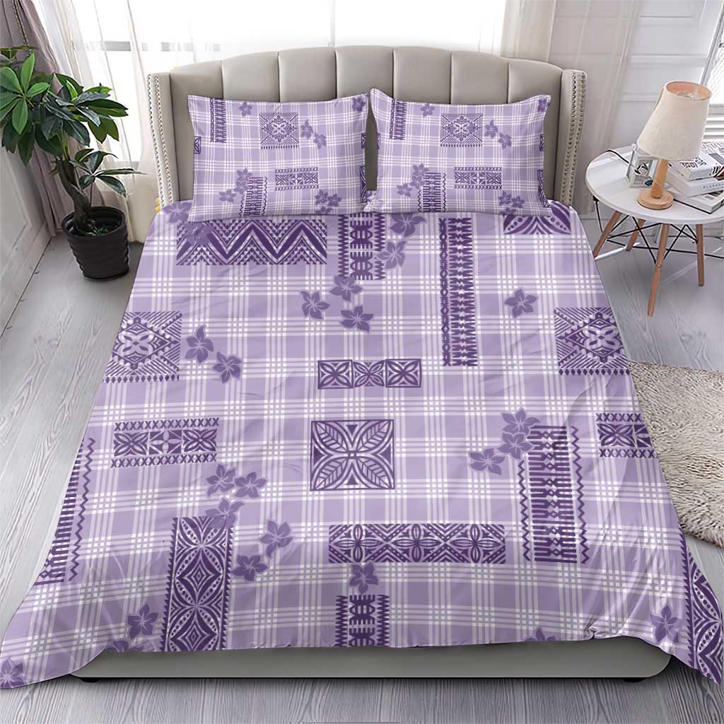 Hawaiian Quilt Tapa On Lilac Palaka Motifs Bedding Set LT7 - Polynesian Pride