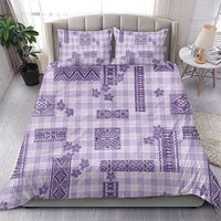 Hawaiian Quilt Tapa On Lilac Palaka Motifs Bedding Set LT7 - Polynesian Pride