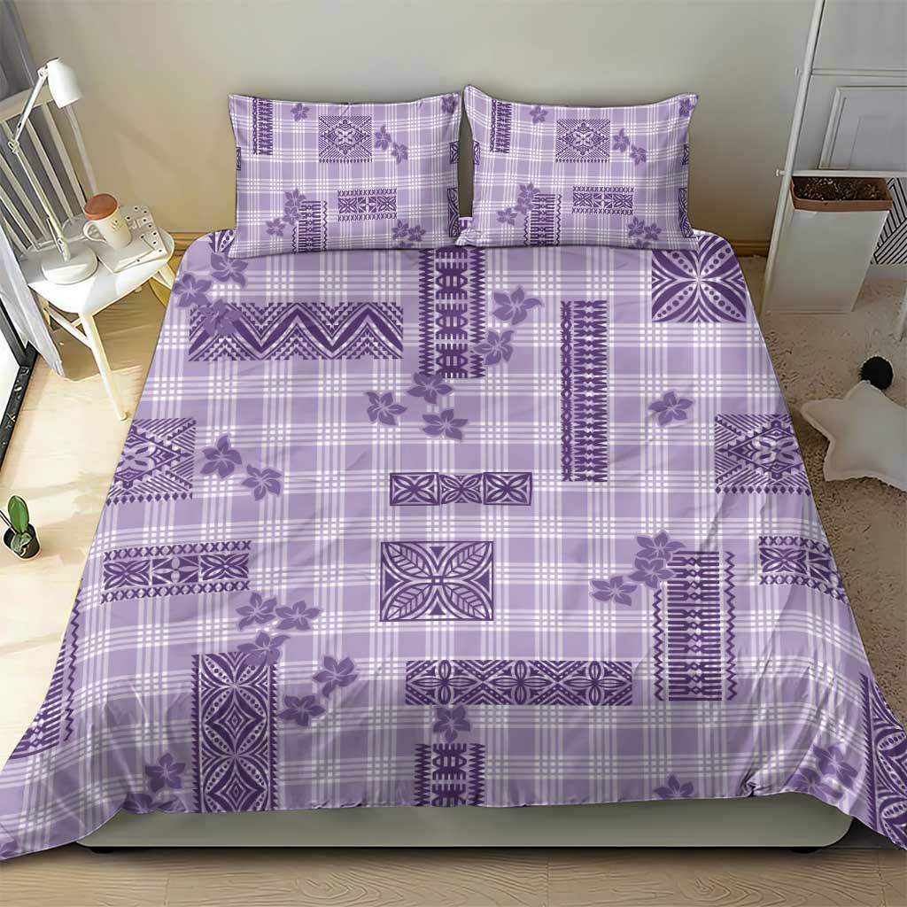 Hawaiian Quilt Tapa On Lilac Palaka Motifs Bedding Set LT7 - Polynesian Pride