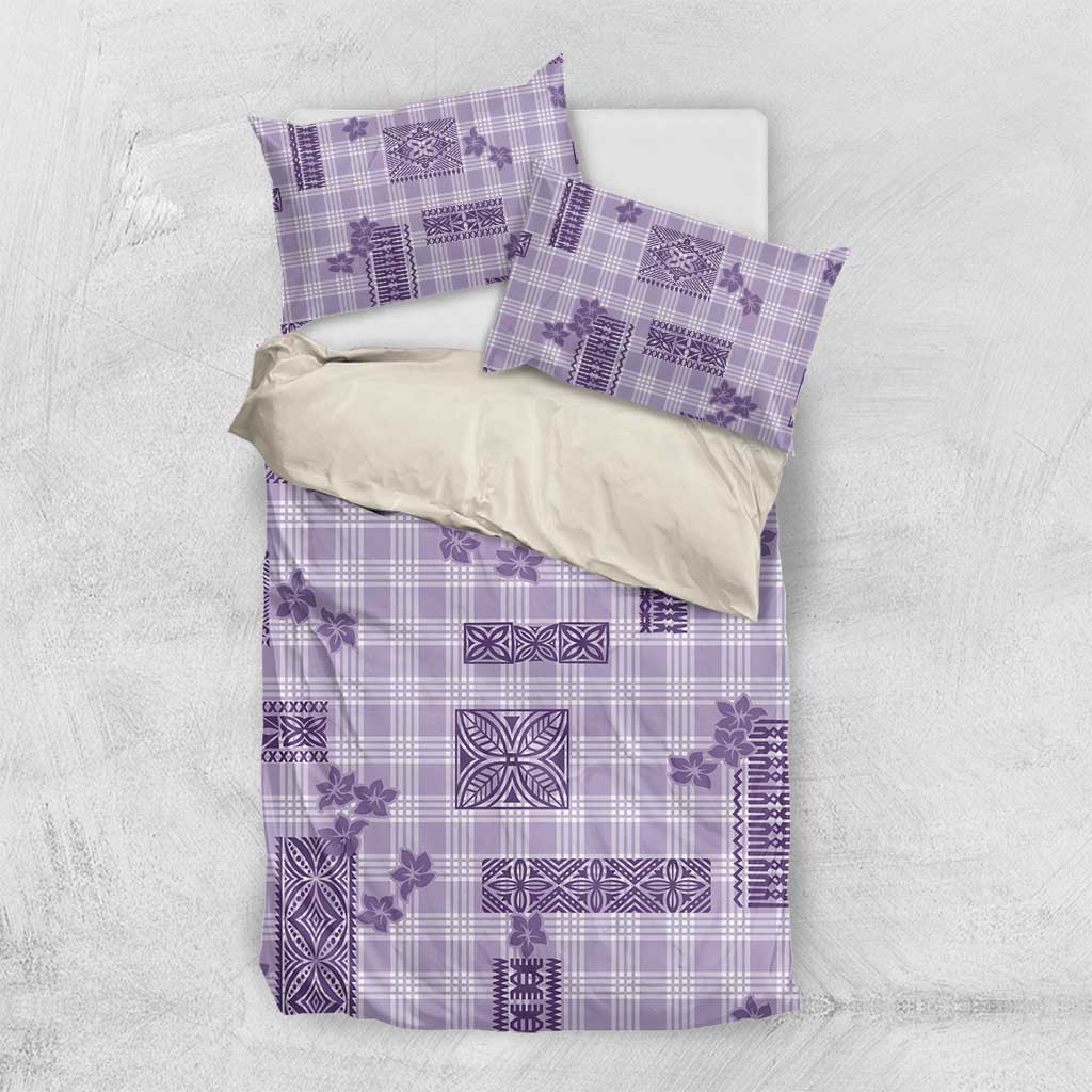 Hawaiian Quilt Tapa On Lilac Palaka Motifs Bedding Set LT7 US Twin 172cm x 218cm Lilac - Polynesian Pride