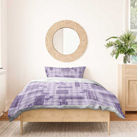 Hawaiian Quilt Tapa On Lilac Palaka Motifs Bedding Set LT7 - Polynesian Pride