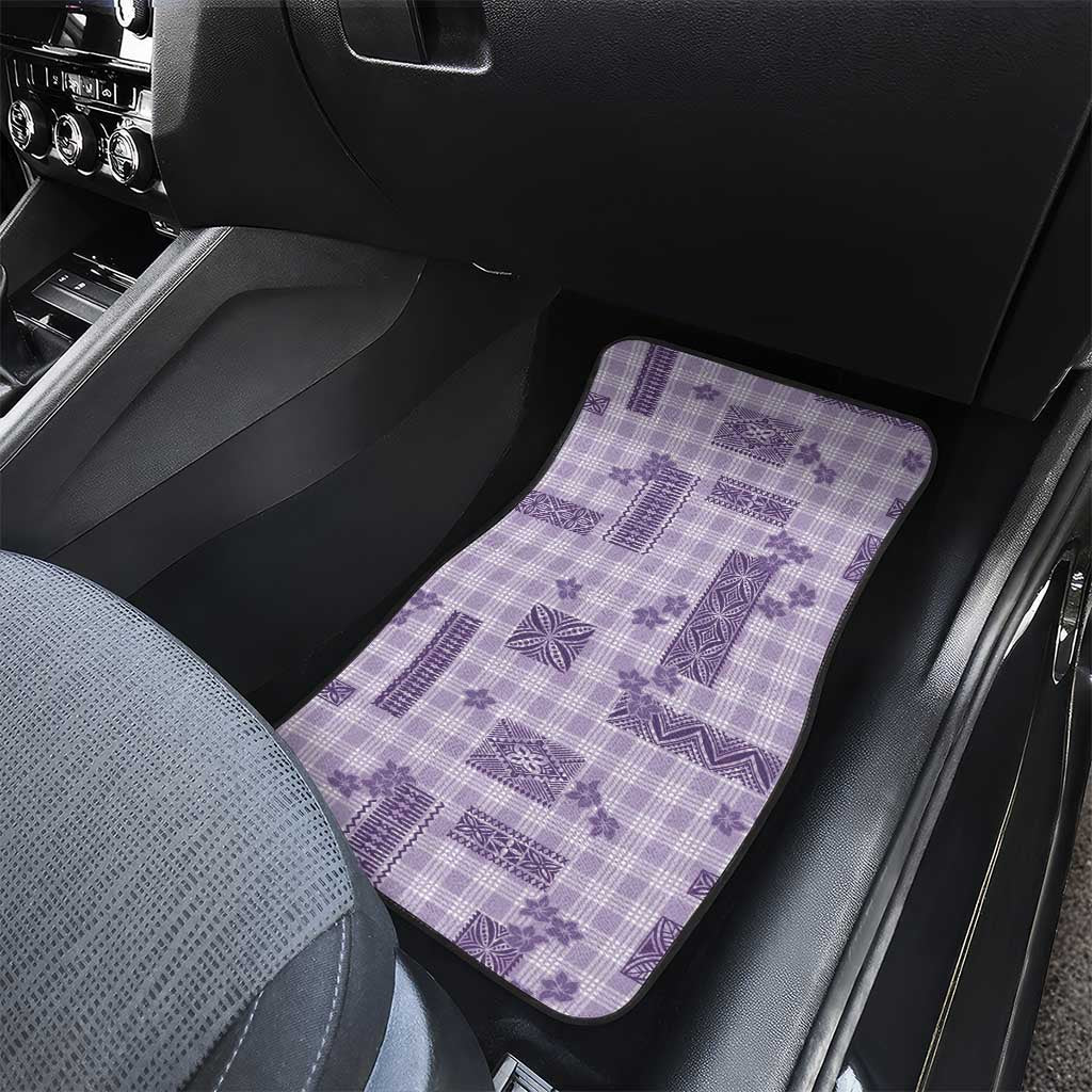 Hawaiian Quilt Tapa On Lilac Palaka Motifs Car Mats