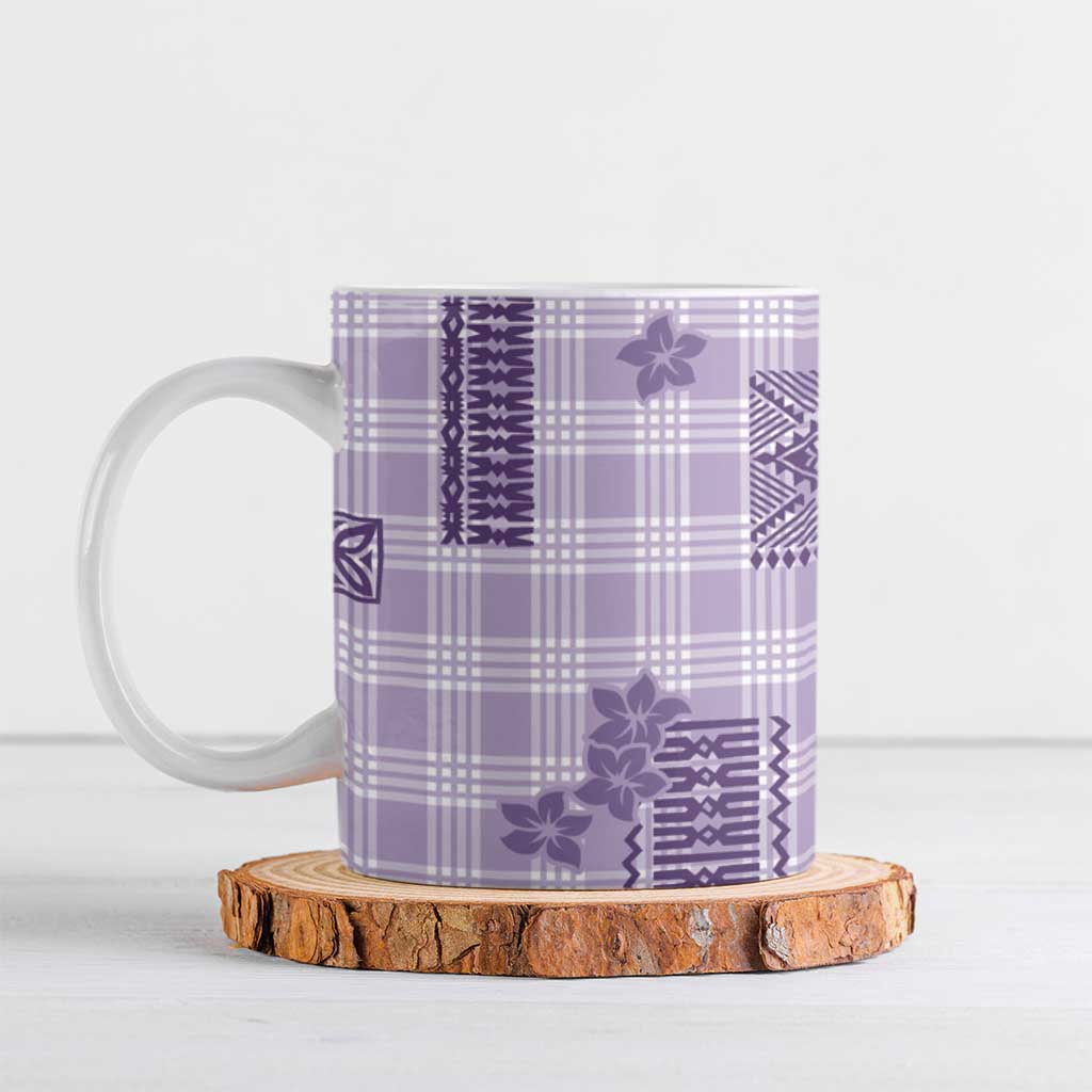 Hawaiian Quilt Tapa On Lilac Palaka Motifs Ceramic Mug LT7 Lilac - Polynesian Pride