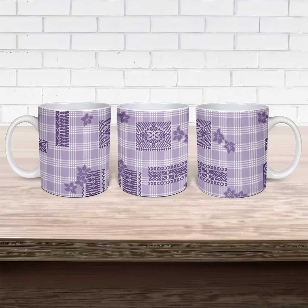 Hawaiian Quilt Tapa On Lilac Palaka Motifs Ceramic Mug LT7 - Polynesian Pride