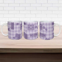 Hawaiian Quilt Tapa On Lilac Palaka Motifs Ceramic Mug LT7 - Polynesian Pride